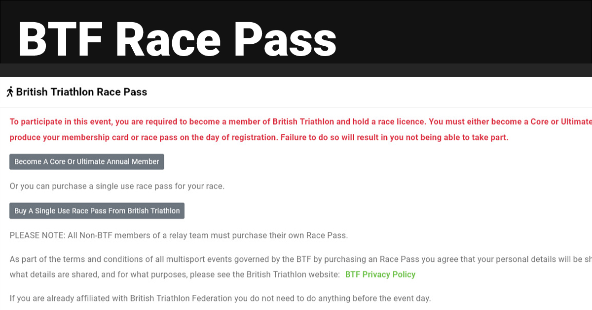 British Triathlon Race Pass