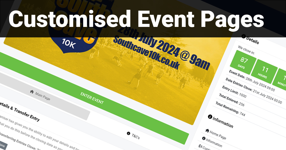 Customised Event Pages