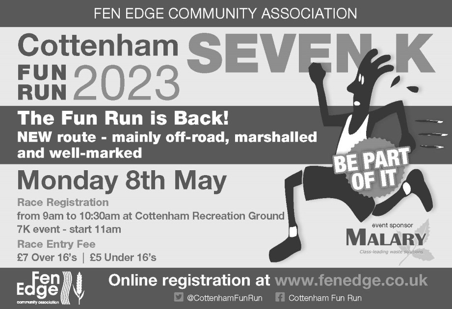 Very Late 2020 Virtual Cottenham 7k Fun Run:  May 1st - 3rd